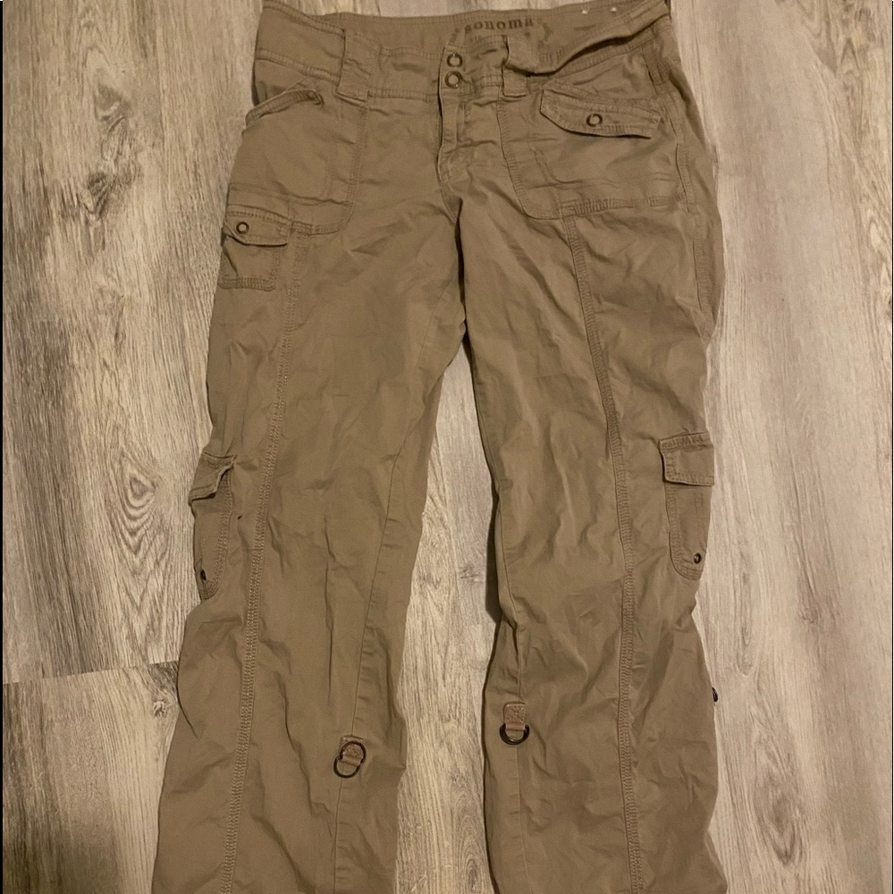 tan street wear utility cargo pants